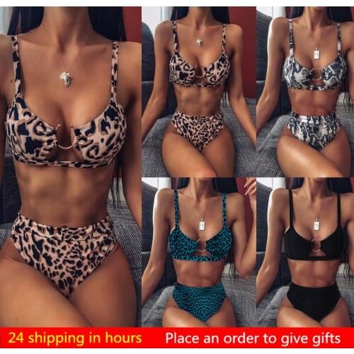 Sexy Bikini 2021 Women High Waist Bikini Swimsuit Swimwear Female Bandeau Thong Brazilian Bikini Set Bathing Suit