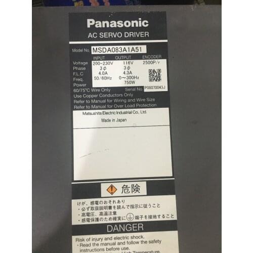 Servo drive MSDA083A1A51 , Used one , 90% appearance new , 3 months warranty , fastly shipping