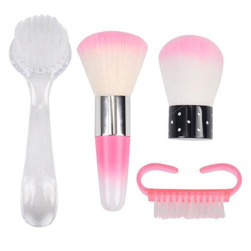 Multi-Sizes Nail Brush Long Handle Nail Cleaning Brush Soft Remove Dust Dust Cleaner Nail Care Manicure Tool