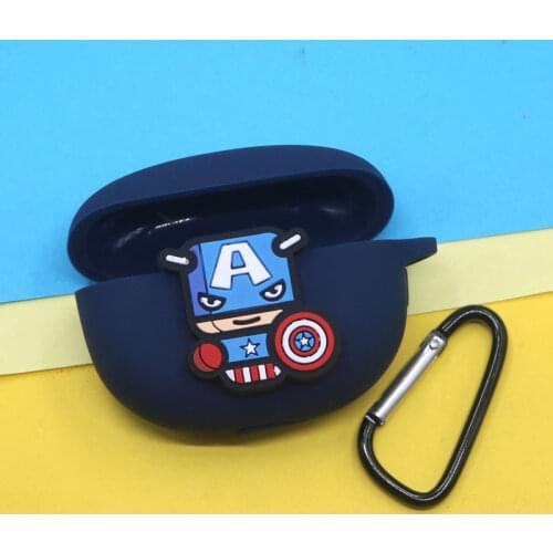 Marvel Silicone Earphone Cover Case For Huawei Freebuds 4i Headset Protector Shell Accessories For Freebuds 4i Case With Hook