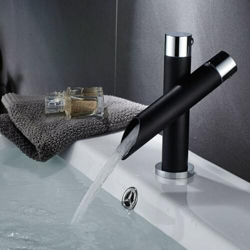 Basin Faucet Bathroom Sink Faucets Single Handle Single Hole Black Painted Taps Brass Deck Mounted Hot & Cold Mixer Tap Crane