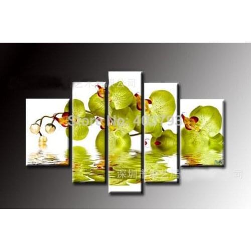 Modern abstract fashion oil painting on canvas for home decoration 5P butterfly flower free shipping