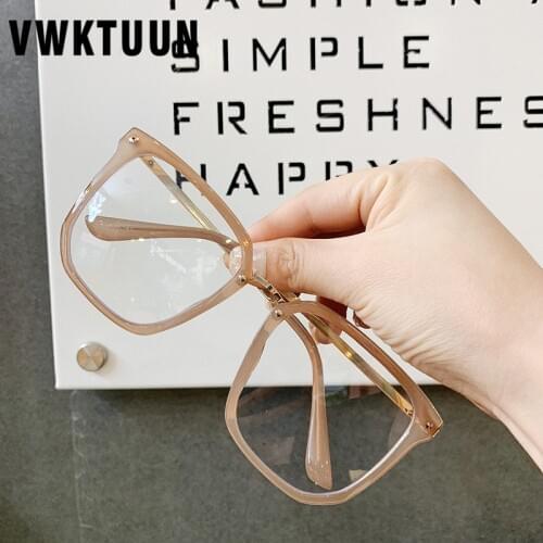 VWKTUUN Glasses Frame Square Eye glasses Frames For Women Men Oversized Myopia Glasses Frames Students Rivet FrameFake Glasses