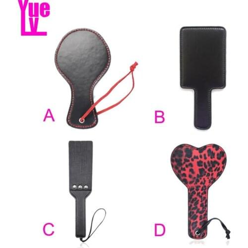 YUELV 4 Style Mini Size Leather Paddle Ass Spanking Flirting Paddle Slave Flogger Fetish Sex Paddles Adult Sex Toys For Couples