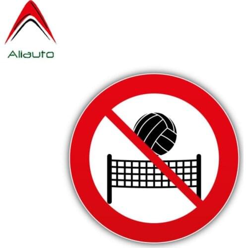 Aliauto Funny Car Sticker Creative Warning No Volleyball Accessories PVC Decal for Mercedes Honda Toyota Volkswagen,14cm*14cm