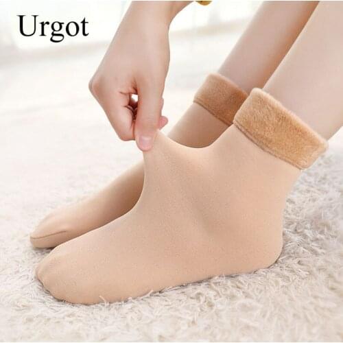 Urgot 3 Pairs Warm Womens Socks Thicken Thermal Wool Cashmere Snow Winter Sock Seamless Velvet Female Boots Floor Sleeping Socks