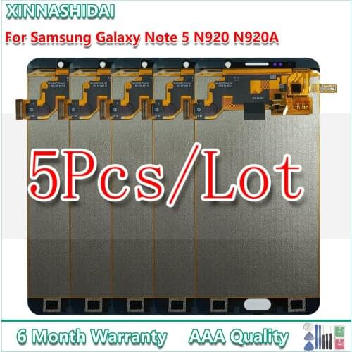 5 Pcs LCD Display For SAMSUNG GALAXY Note 5 N9200 N920F N920G LCD Display Touch Screen Digitizer Assembly Replacement