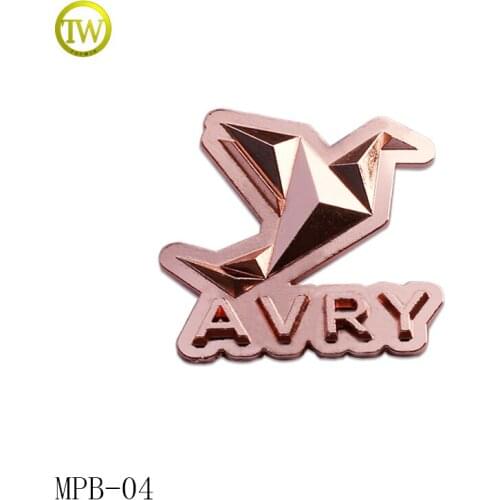 Customized metal logo enamel any shape letter logo safety pin badge