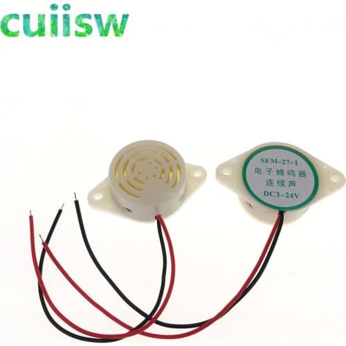 1PC/Lot 95DB Alarm High-decibel 3-24V 12V Electronic Buzzer Beep Alarm Intermittent Continuous Beep for Arduino SFM-27