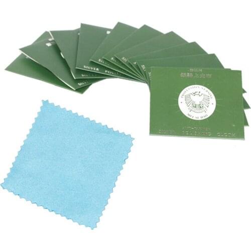 10Pcs Silver Polishing Cloth Cleaner Jewellery Cleaning Cloth Anti-Tarnish Tool