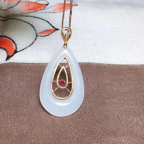 18k gold and Tian Baiyu pendanth49