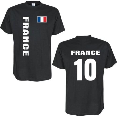2019 Fashion O-Neck Men T-shirt T-Shirt France (France) Countries Flag Shirt with Back Number