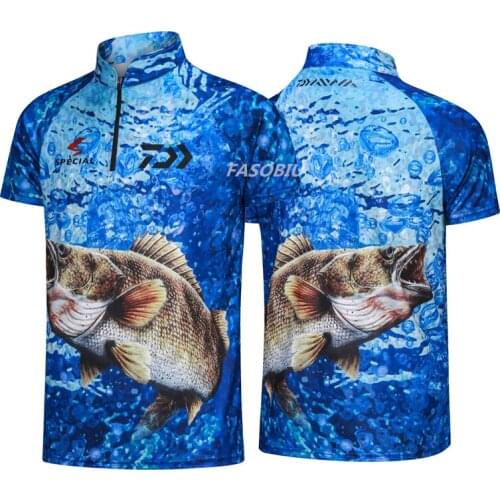 2021 DAIWA Summer Outdoor Sports Fishing Clothing Long Sleeve Breathable Cycling Fishing Shirt Sunscreen Hiking Clothes