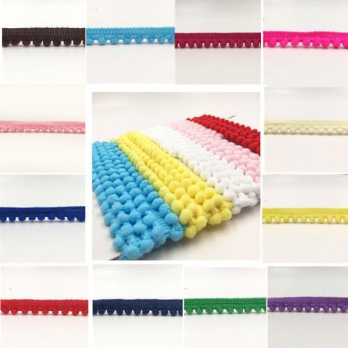 5 yard/lot Lace Fabric Sewing Accessories Pompom Trim Pom Pom Decoration Tassel Ball Fringe Ribbon DIY Material Craft Apparel