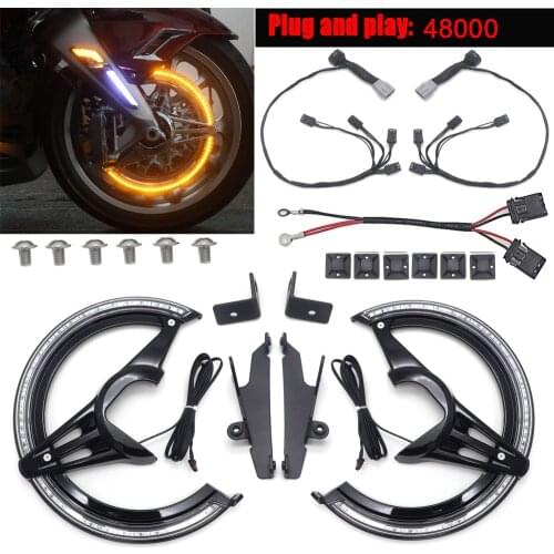 For Honda GL1800 Goldwing Motorcycle Accessories Chrome Black Brake Disc Rotors Covers LED Cornering Lamp 2018-UP