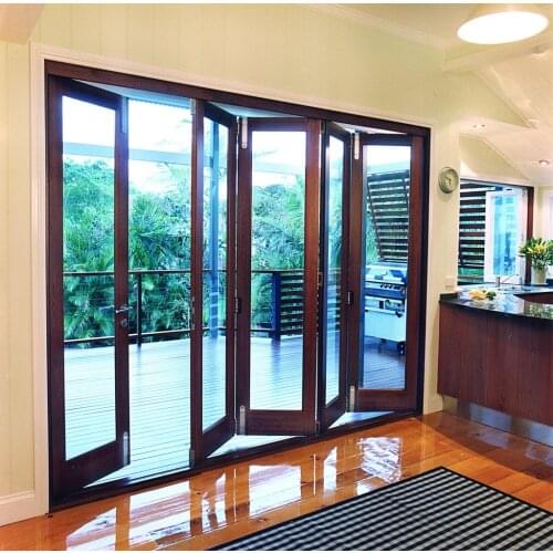 Aluminum Glass Patio Exterior Bifold Doors Double Glazing aluminum sliding door