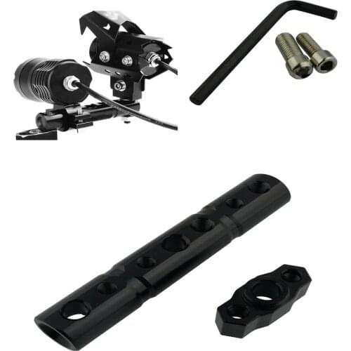 Black Motorcycle Parts 8mm/10mm Motorcycle Cell Phone Holder CNC Handlebar Rearview Mirror Extended Mount Bracket Bar Spotlight