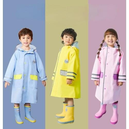 Raincoat Children Rain Poncho Boys Girls Poncho with Schoolbag Child Thickened Windbreaker Raincoat Rain Poncho
