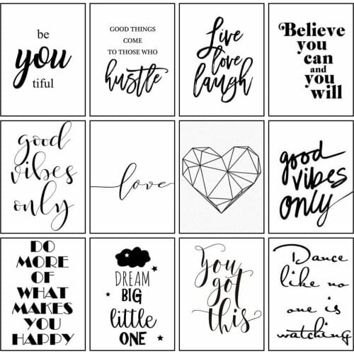 HUACAN 5D DIY Diamond Painting New Black And White Text Rhinestones Diamond Embroidery Cross Stitch Mosaic Sale Handicraft