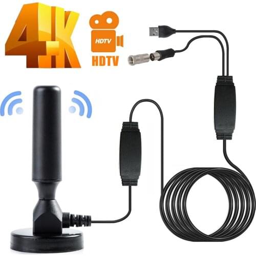 Indoor 4K HDTV Antenna Amplifier High Gain HD 1080P Digital TV Antenna Signal Booster Satellite Signal Receiver for DTV / HDTV