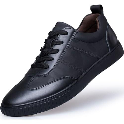 New Design Men Casual Shoes Fashion Leather Shoes For Men Spring Autumn Flats Shoes Lace Up Low Top Man White Fashion Sneakers