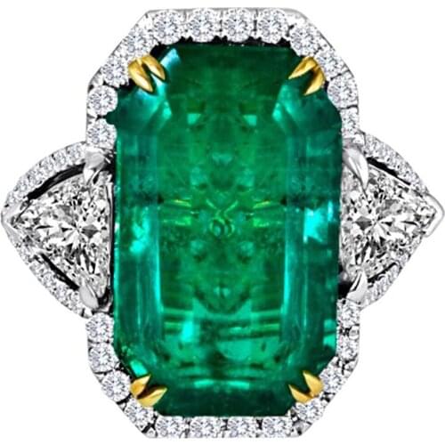 Fashion Square Princess Cut Green Crystal Fashion Bride Wedding Band Silver Colors Ring For Female Jewelry Wholesale Bijoux Anel