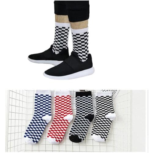 YeapSo Coool New Brand Checkerboard Harajuku Happy socks men 6 pairs funny women Cotton men socks Unisex Streetwear Novelty Sock