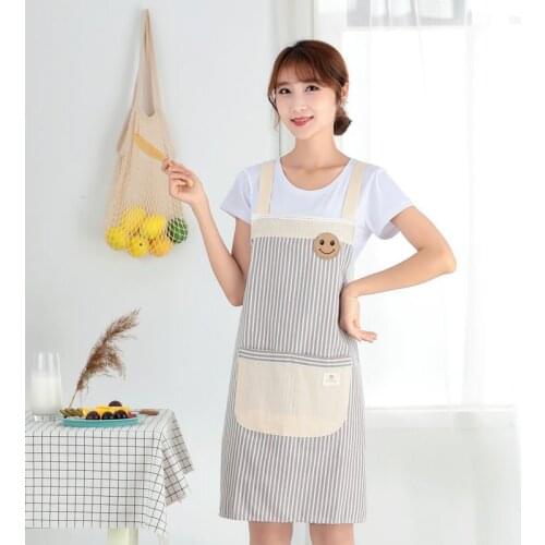 New Hot Fashion Lady Women Men Adjustable Cotton Linen High-grade Kitchen Apron For Cooking Baking Restaurant Pinafore
