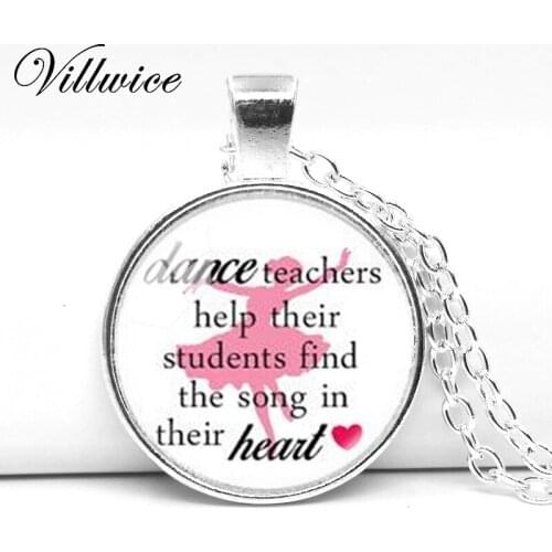 Dance Teacher Pendant Necklace Handmade Jewelry Dome Glass Picture Necklace Dance Teacher Gift Dance Recital Gift