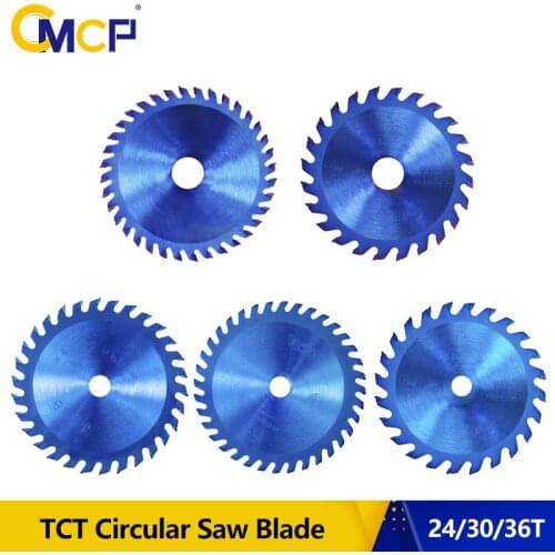 CMCP 85mm Saw Blade For Wood 24/30/36T Nano Blue Coated Mini Circular Saw Blade 85x10/15mm Carbide Cutting Disc TCT Saw Blade