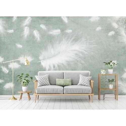 Custom wallpaper 3D mural Nordic abstract beautiful feather TV sofa background wall wall covering