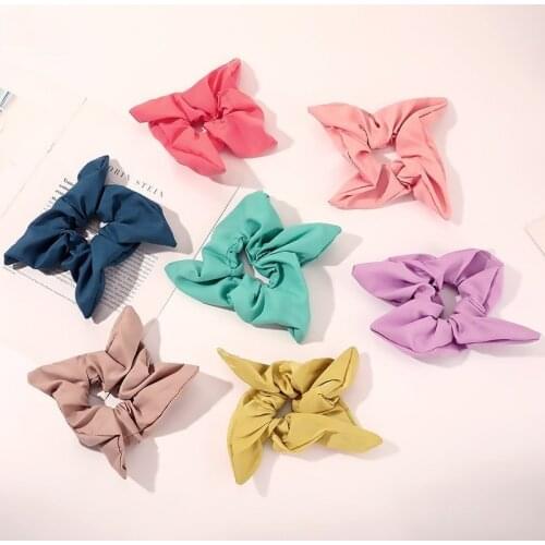 Fashion Scrunchie Women Elastic Hair Band Simplicity Solid Color Square Hair Scrunchies Girls Hair Ties Hair Accessories New