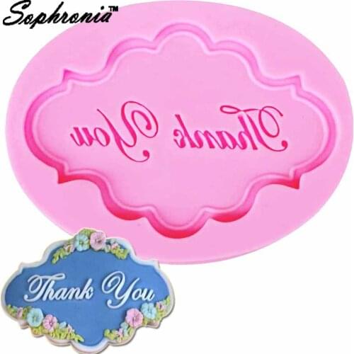 Sophronia 3D Thanks You Silicone Molds Border Fondant Cake Decorating Tool Gumpaste Chocolate Candy Chocolate Baking Mould m914