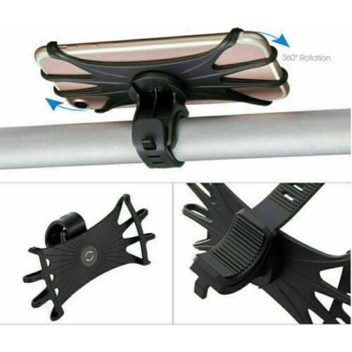 Silicone Bicycle Phone Holder for IPhone 11 pro max 6 7 8 plus X Xr Xs for Mobile Phone Mount Band Bike GPS Clip Universal