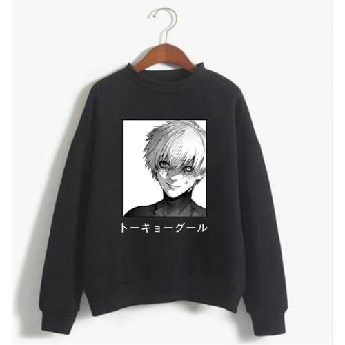 Harajuku Tokyo Ghoul Unisex Hoodies Japanese Anime Kaneki Ken Printed Mens Hoodie Streetwear Casual Sweatshirts