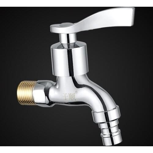 Bathroom Sanitary Ware Parts 1/2" Quick Open Faucet Washing Machine Faucet Hot Cold Bibcock Wall-in Taps Single Cold Brass Core