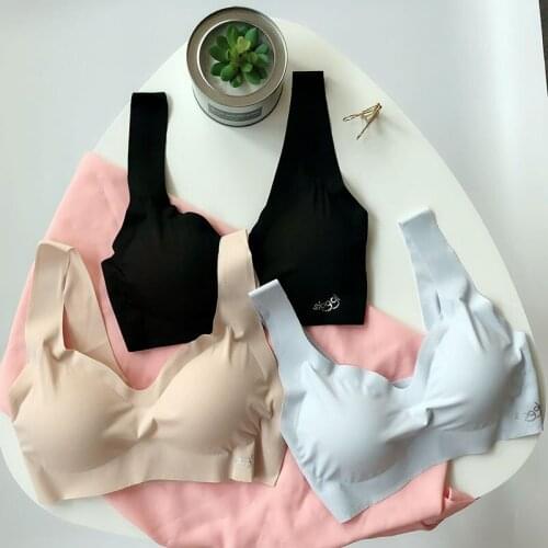 Japanese Comfort Bodysuit Underwear For Women Iace Silk Thin Bras Sports Wire Free Solid Seamless Bralette Girl Push Up Bra Sexy