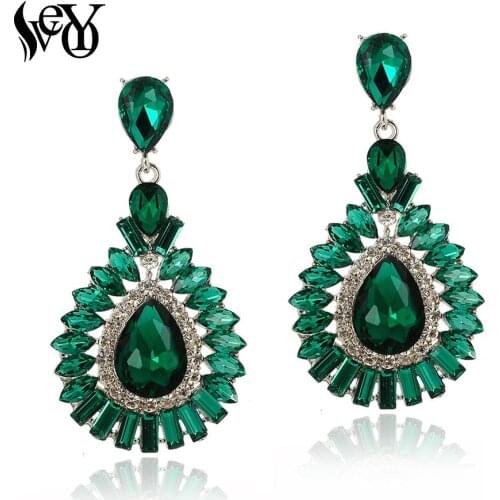 VEYO Vintage Luxury Crystal Drop Earrings for Women Bridal Drop Earrings Fashion Jewelry 2020 New Arrival