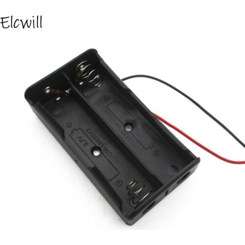 1/2/5Pcs 18650 DIY Battery Holder 2x 18650 7.4V Batteries Clip Case Box Container with Wire Lead Pin Wholesale