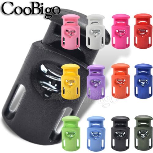 10pcs 15 x 28mm Colorful Cord Lock Stopper Toggle Clip for Paracord Shoelace Elastic Band Rope Cord Lanyard DIY Accessories
