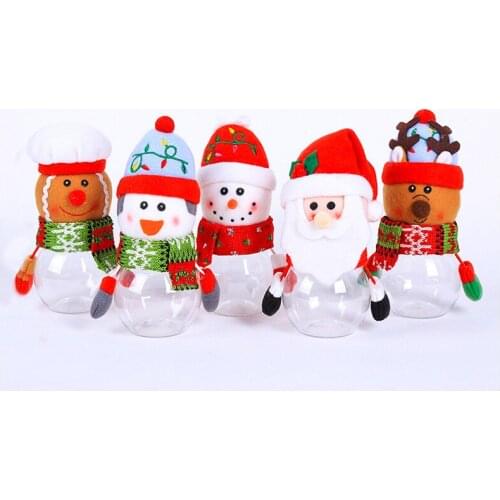 17*8Christmas Candy Jar Storage Bottle Snowman Santa Bag Sweet Christmas Candy Can Boxes Child Kids Gifts New Year 2020 Navidad