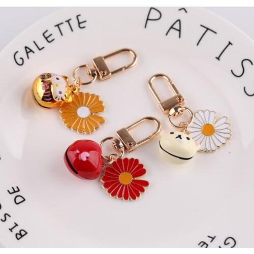 2pcs diy couple small gift golden small bell keychain bag pendant fashion and beautiful