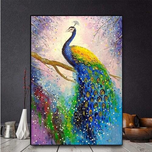 3D Diamond Embroidery Pretty peacock Pictures of Rhinestones 5D DIY Diamond Painting Full Square Diamond Mosaic Home Decor TY967