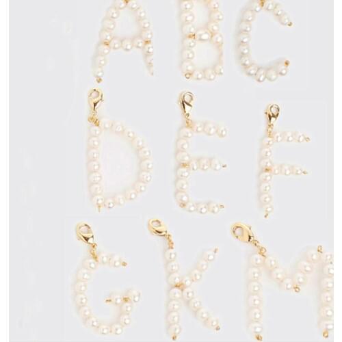 Natural pearl pendant accessories 26 A-Z English Letter pendant for jewelry making pendant DIY necklace bracelet earring fitting
