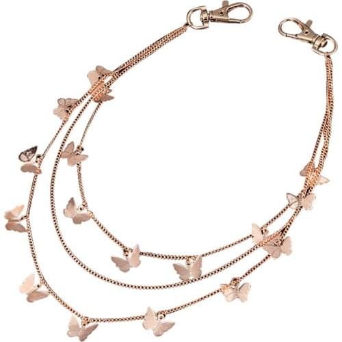 1pc Fashion Butterfly Decor Waist Chain Pants Chain Creative Punk Style Waist Chain Trousers Chain Clothing Accessories