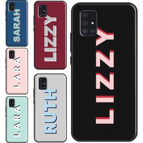 Custom Monogram Name Shadow Text Case For Samsung A21S A20e A11 A31 A41 A51 A71 A10 A20S A30S A40 A50 A70 A12 A32 A52 A72