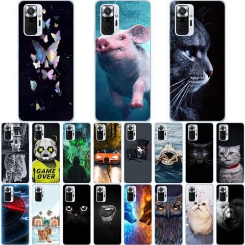 For Redmi Note 10 Case Wolf Silicon TPU Fundas for Redmi Note 10 Pro Cat Animal Shell Bag Housing Phone Cases