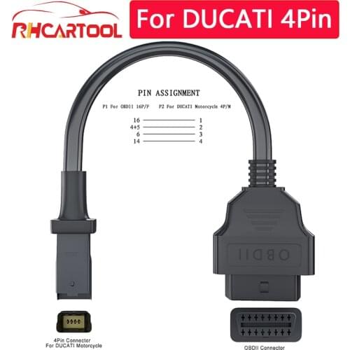 OBD Plug Cable Diagnostic Cable for Suzuki 6Pin to OBD2 16 Pin Adapter with for Ducati 4Pin to OBD2 16 Pin Adapter For KTM 6pin