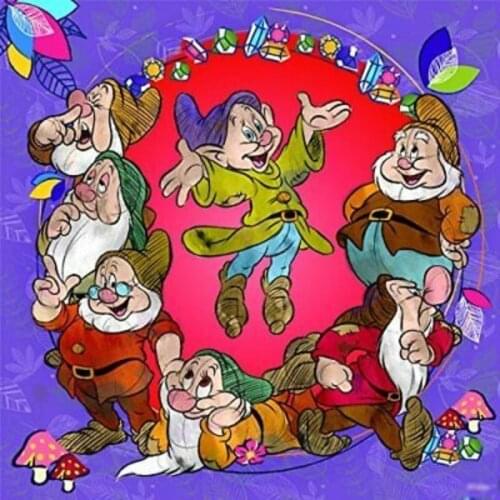 Disney The Seven Dwarfs 5D DIY Full Circle Square Diamond Painting Embroidery Cross Stitch Kits Diamond Mosaic Home Decor Wall
