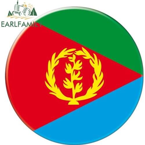 EARLFAMILY 13cm x 13cm Auto Moto Bike Suitcase Laptop Flag Round Eritrea Decal Car Sticker Waterproof 3D Car Styling
